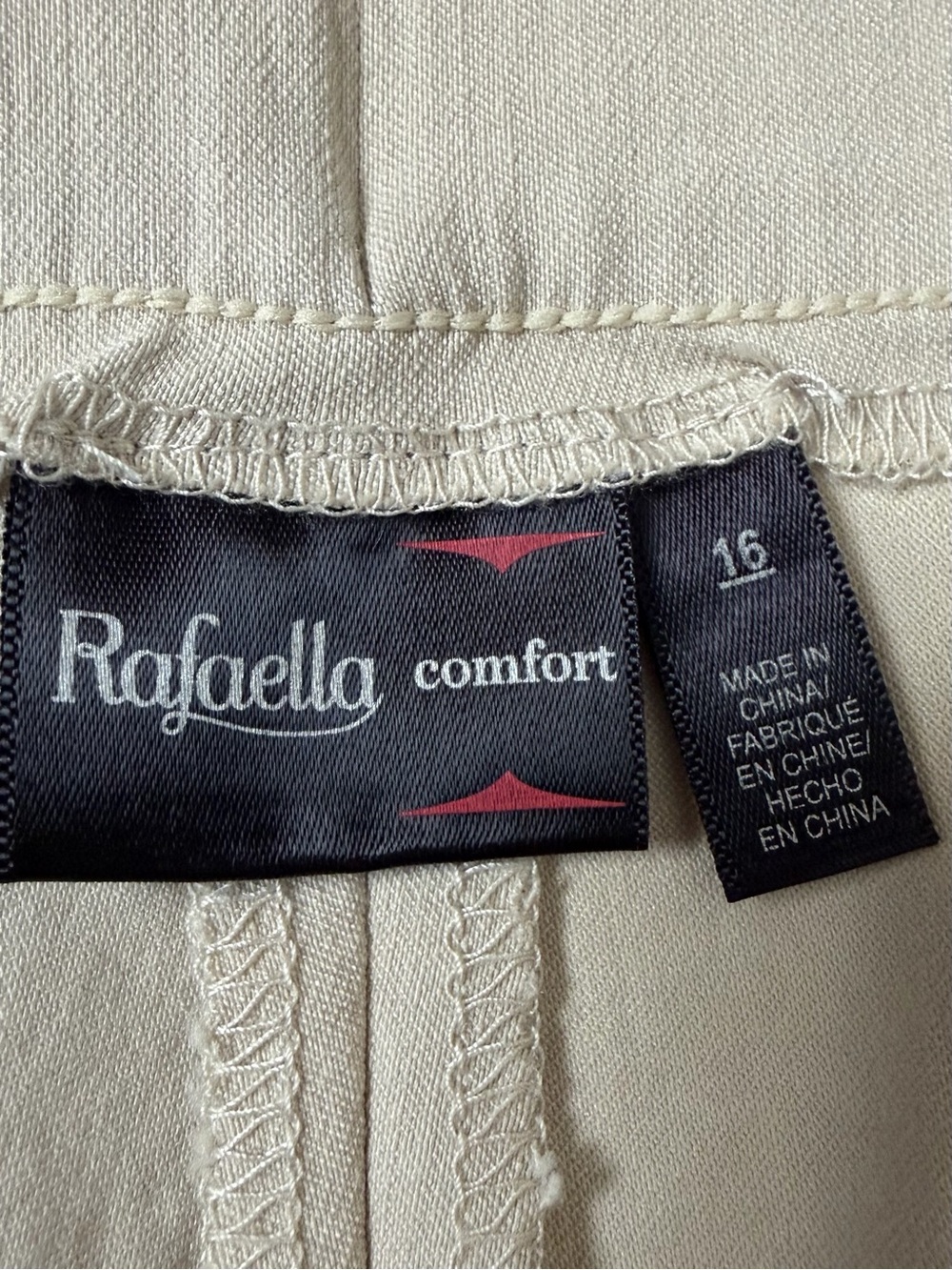 Rafaella Comfort Tan Khaki Crop Dress Pants Plus Sz 16 Straight Leg Stretch EUC - Picture 5 of 14
